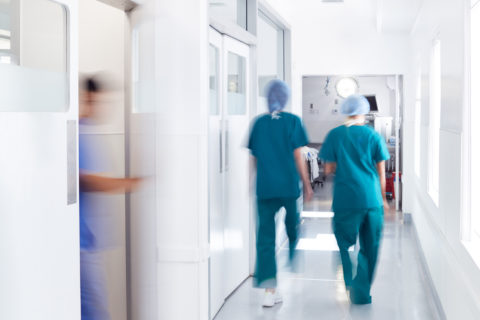 doctors in hospital corridor